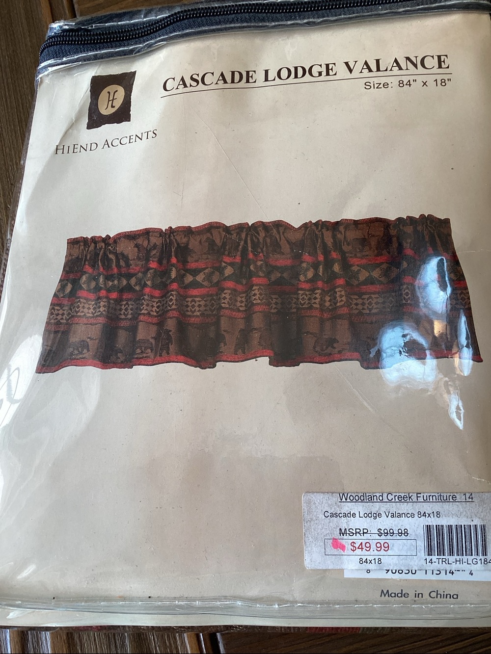 BNWT Cascade Lodge Valance 84” x 18”